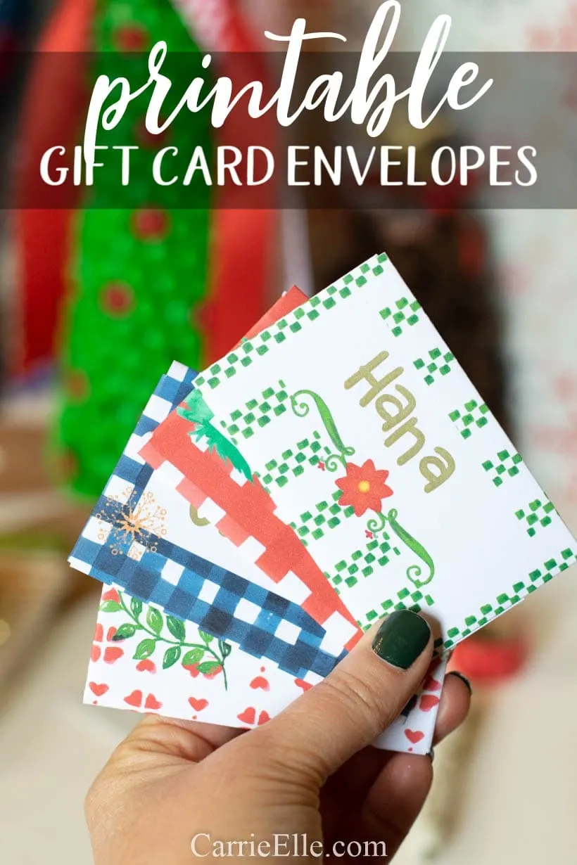 Printable Christmas Gift Card Envelope - Carrie Elle with regard to Printable Christmas Card Stock With Envelopes