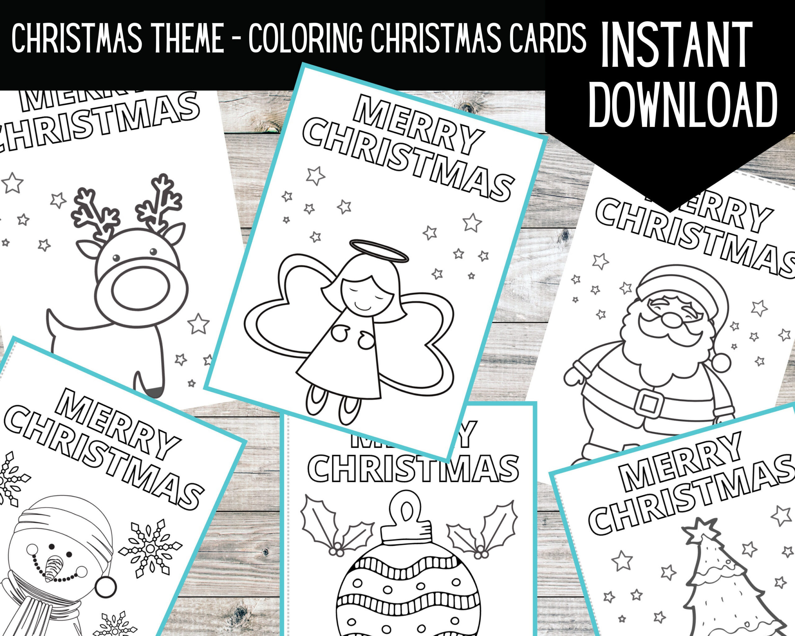 Printable Colouring Christmas Cards | Digital Download | Christmas pertaining to Printable Christmas Cards For Kids to Color