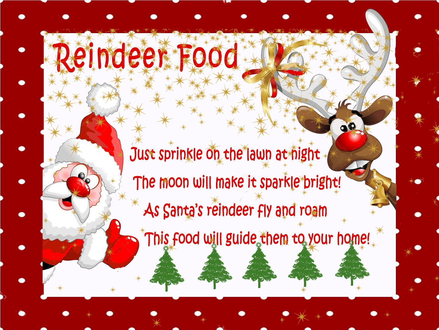 Printable Reindeer Food Label: Christmas Snack Bag Toppers with regard to Reindeer Food Printable Label