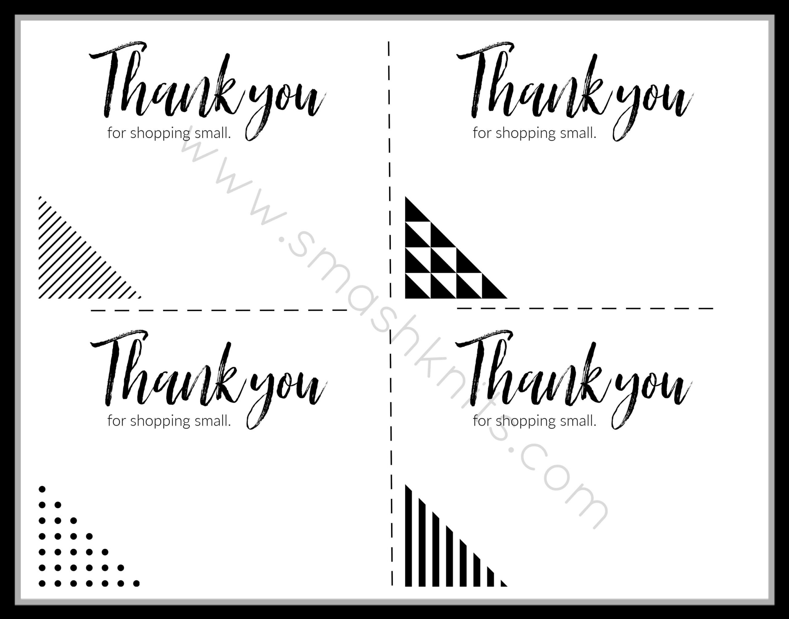 Printable Thank You Cards: Small Business Gift Tags (Pdf) - Etsy regarding Mini Thank You Cards Printable