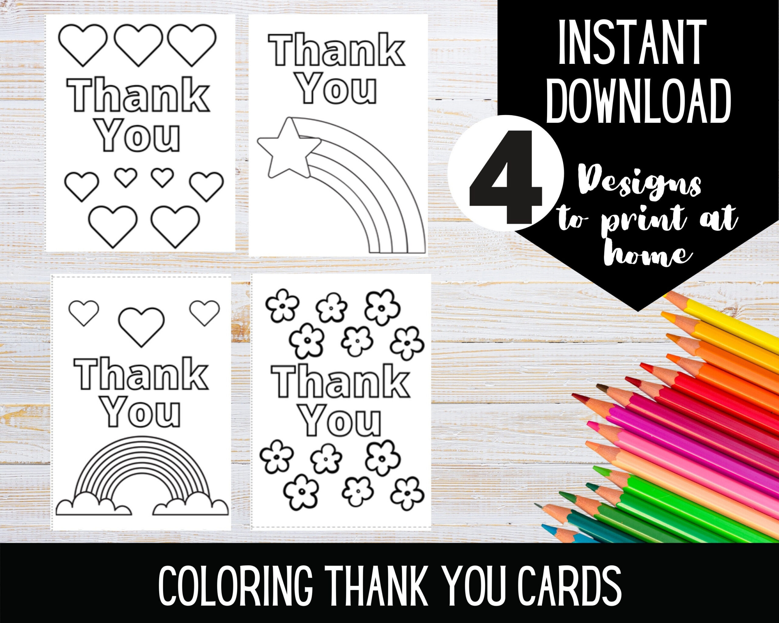 Printable Thank You Coloring Cards | Color Your Own Thank You Card intended for Printable Thank You Cards to Color