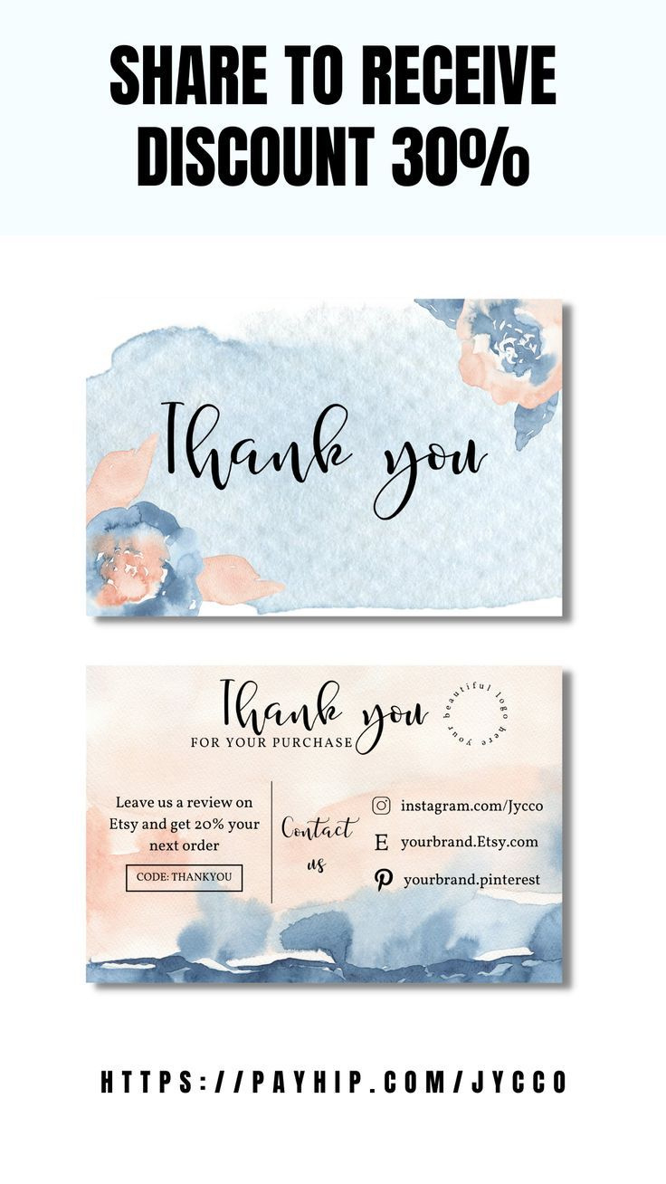 Printable Thank You For Your Purchase Card pertaining to Pinterest Thank You Cards Printable