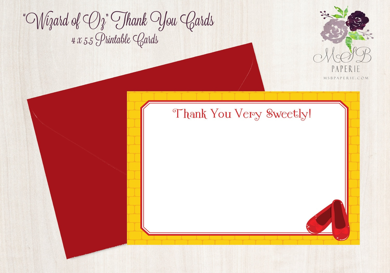 Printable Wizard Of Oz Inspired Thank You Or Personalized Note inside Wizard of Oz Thank You Cards Printable