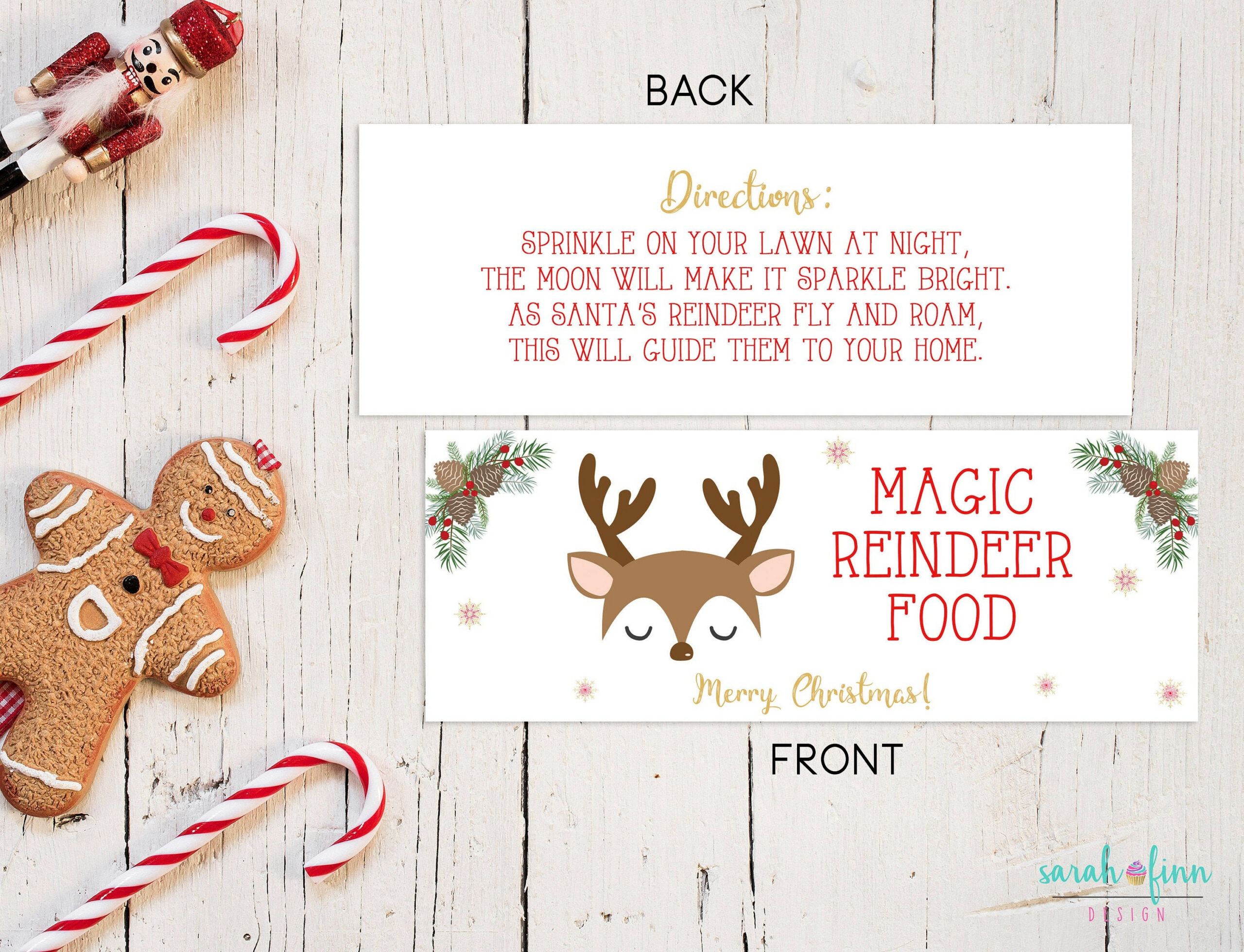 Reindeer Food Bag Topper Printable File Instant Download School with regard to Free Reindeer Food Printable Bag Topper