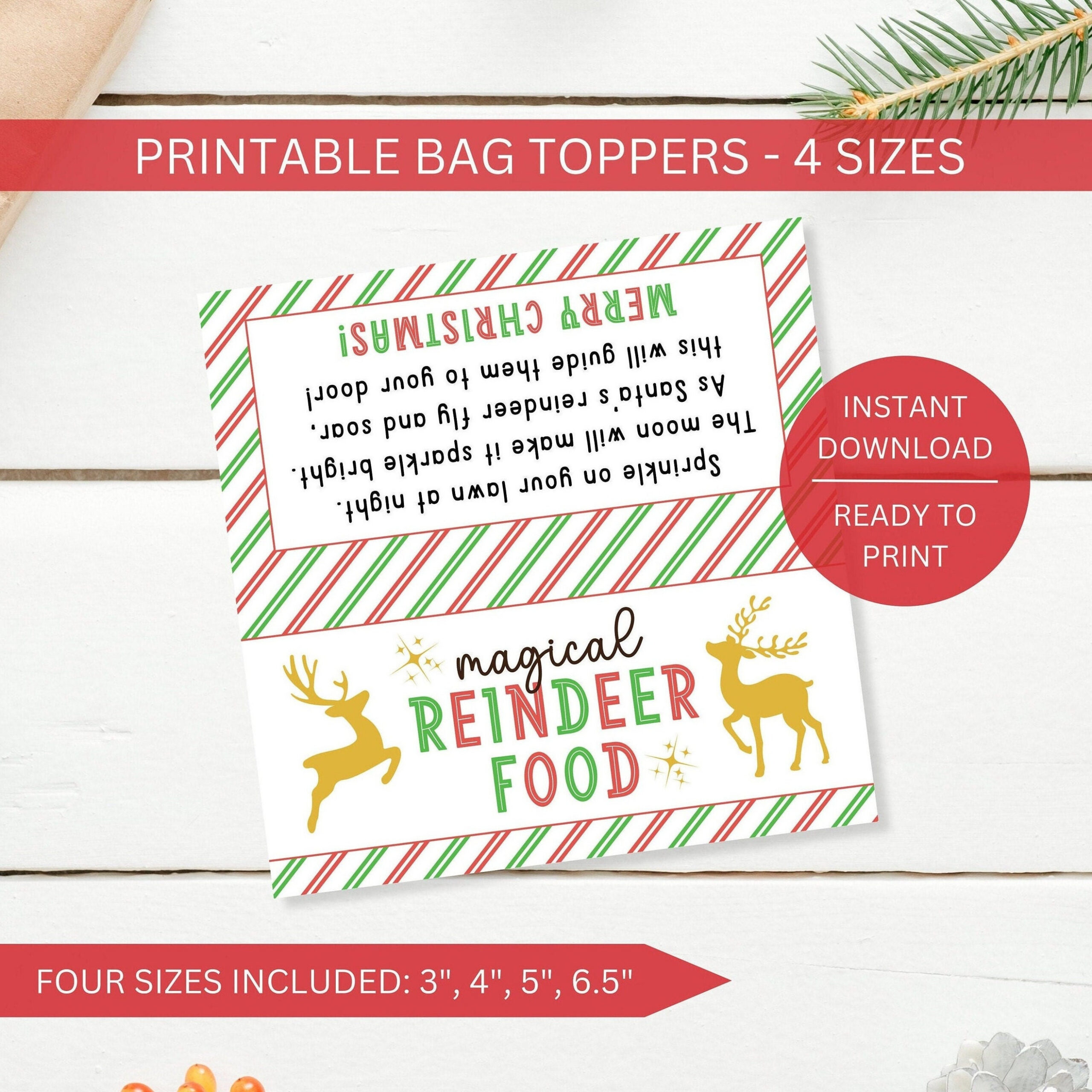Reindeer Food Bag Topper Printable, Magische Reindeer Food with regard to Reindeer Food Free Printable Bag Topper