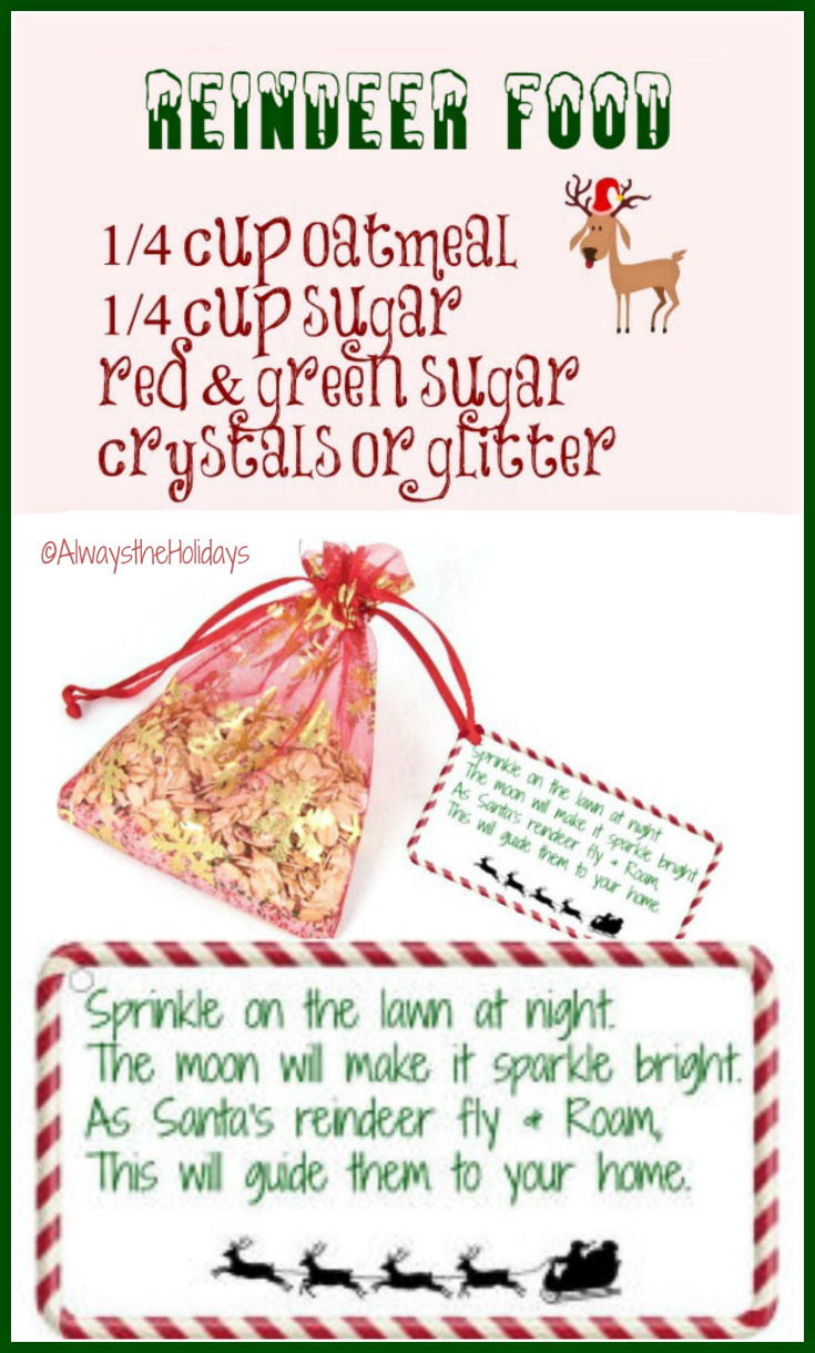 Reindeer Food Bags - Magic Reindeer Dust - Free Poem Printable Tags pertaining to Reindeer Food Printable Recipe