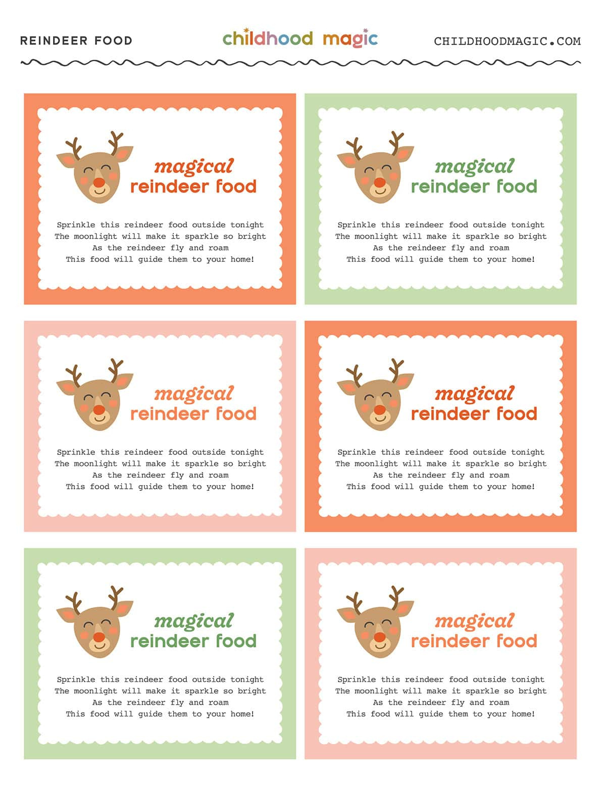 Reindeer Food - Childhood Magic inside Pinterest Reindeer Food Printable