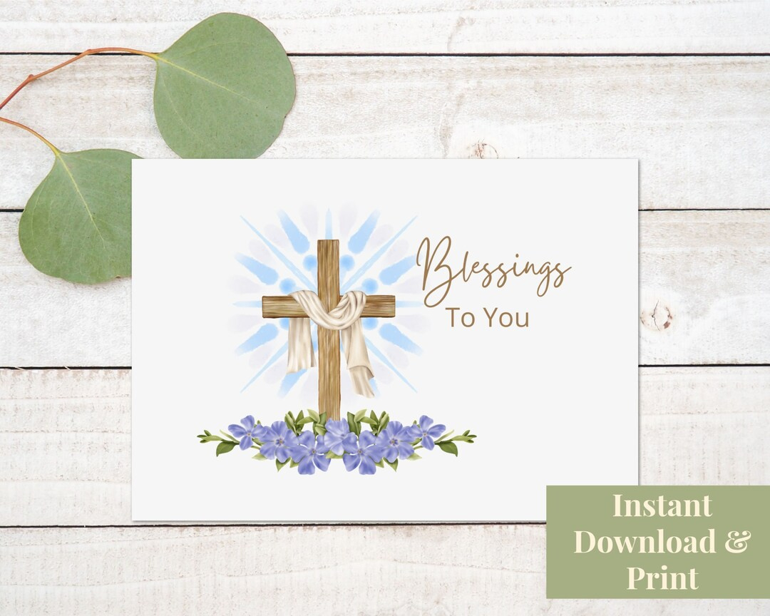 Religious Thank You Card, Printable Religious Card, Blessings To with regard to Religious Thank You Cards Printable