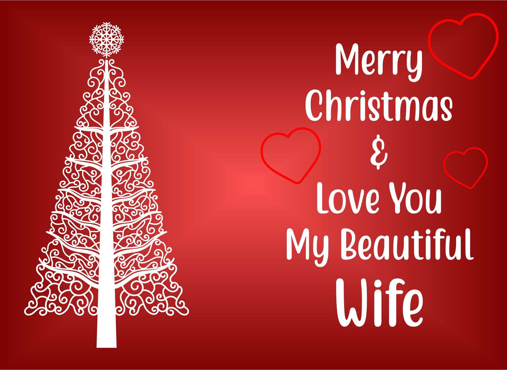 Romantic Merry Christmas Wife Christmas Cards For A Wife To Give inside Printable Christmas Card For Wife