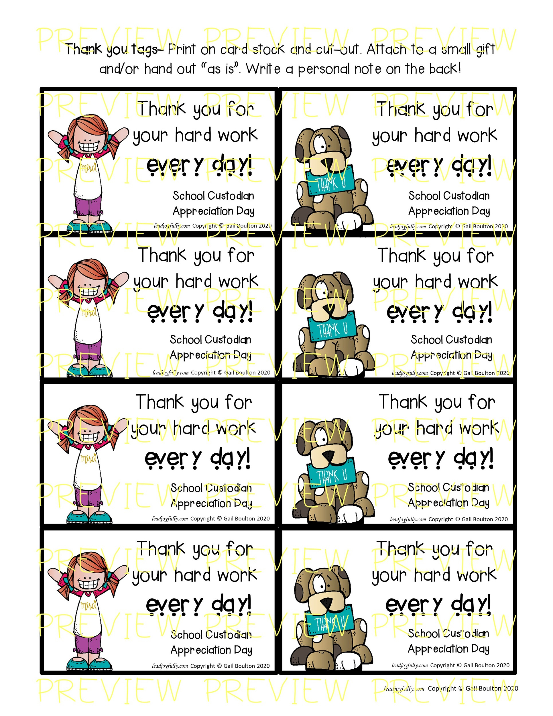 School Custodian Appreciation Day - October 2Nd intended for Free Printable Custodian Thank You Cards