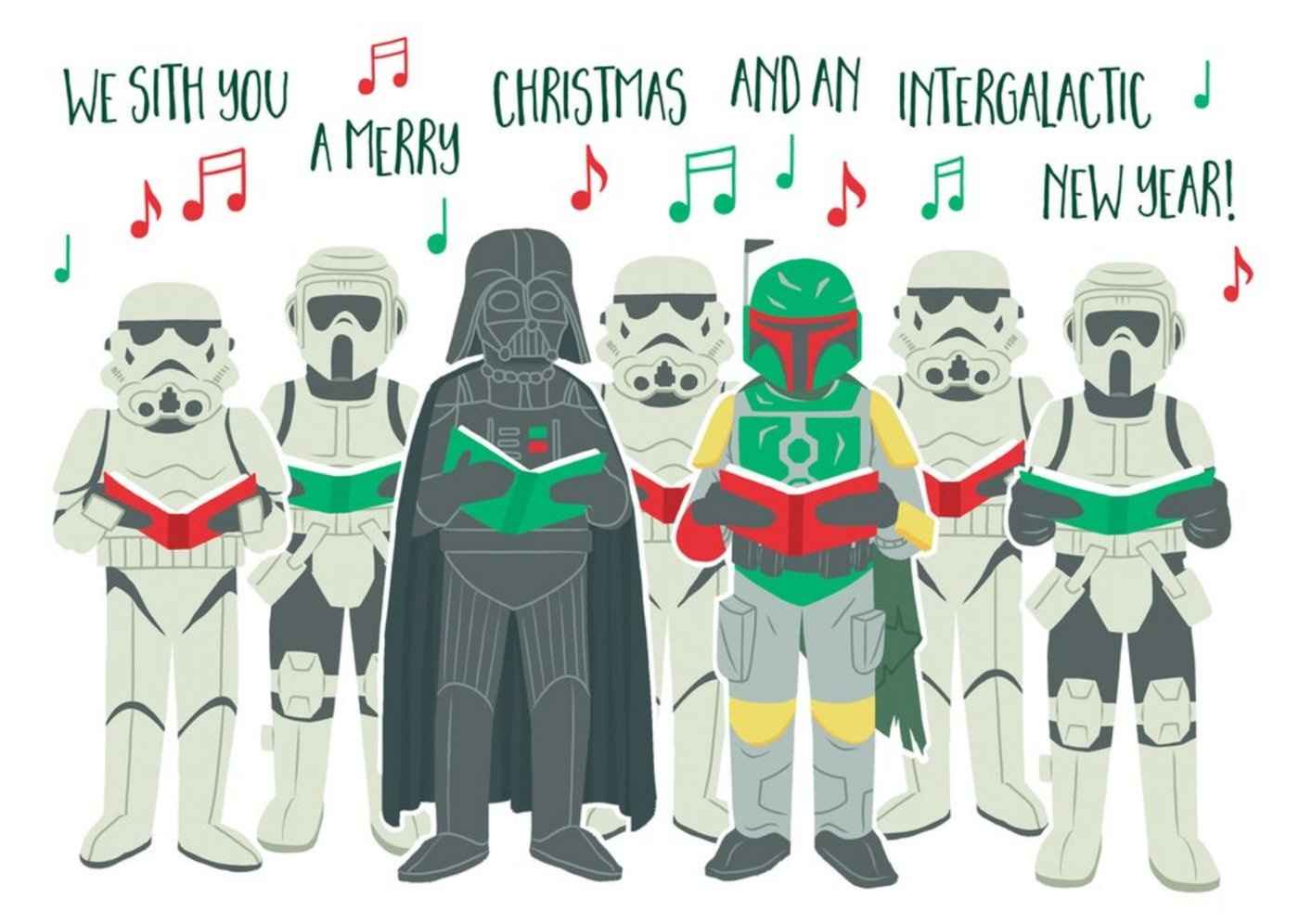 Star Wars Merry Christmas And And Intergalatic New Year Card | Moonpig regarding Star Wars Printable Christmas Card