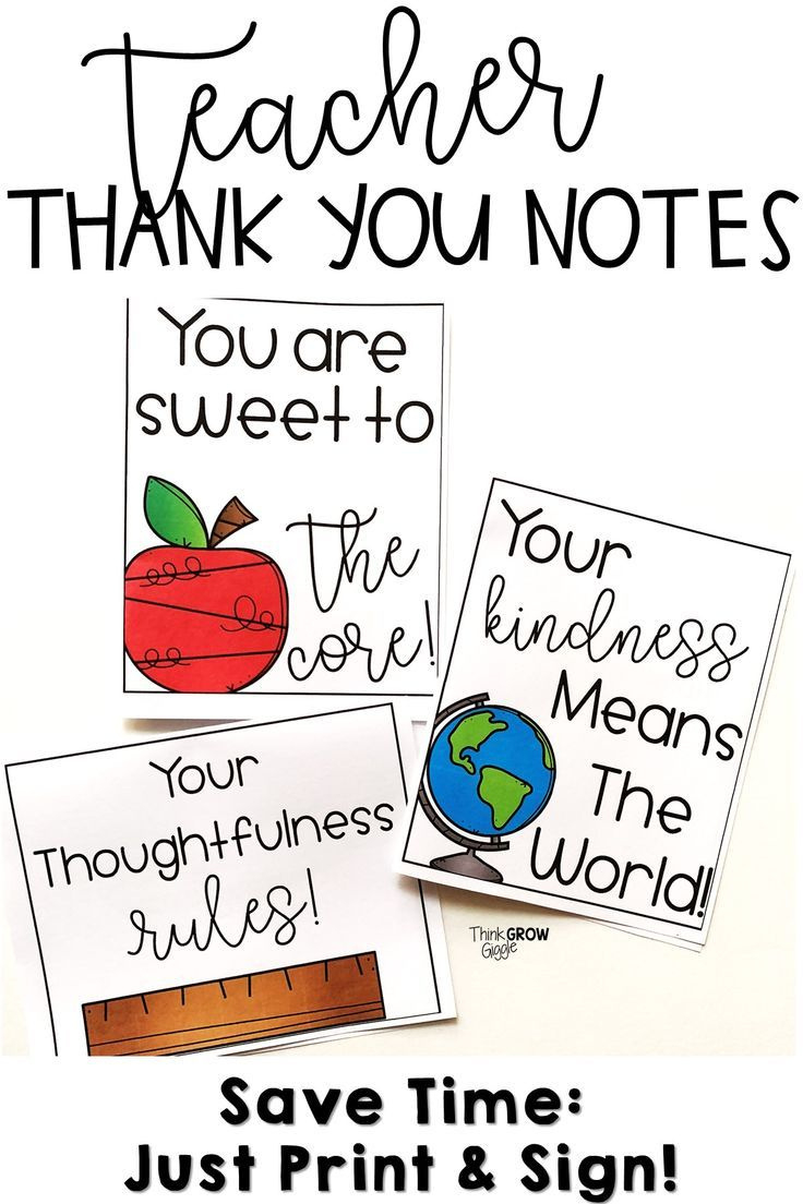 Teacher Thank You Notes And Cards Print And Go pertaining to Thank You Cards Printable Tpt