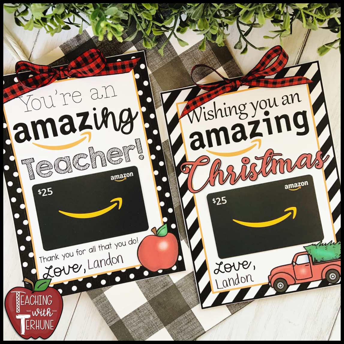 Teaching With Terhune: Amazon Gift Tag For Teacher Christmas Gift in Amazon Gift Card Christmas 25 Printable