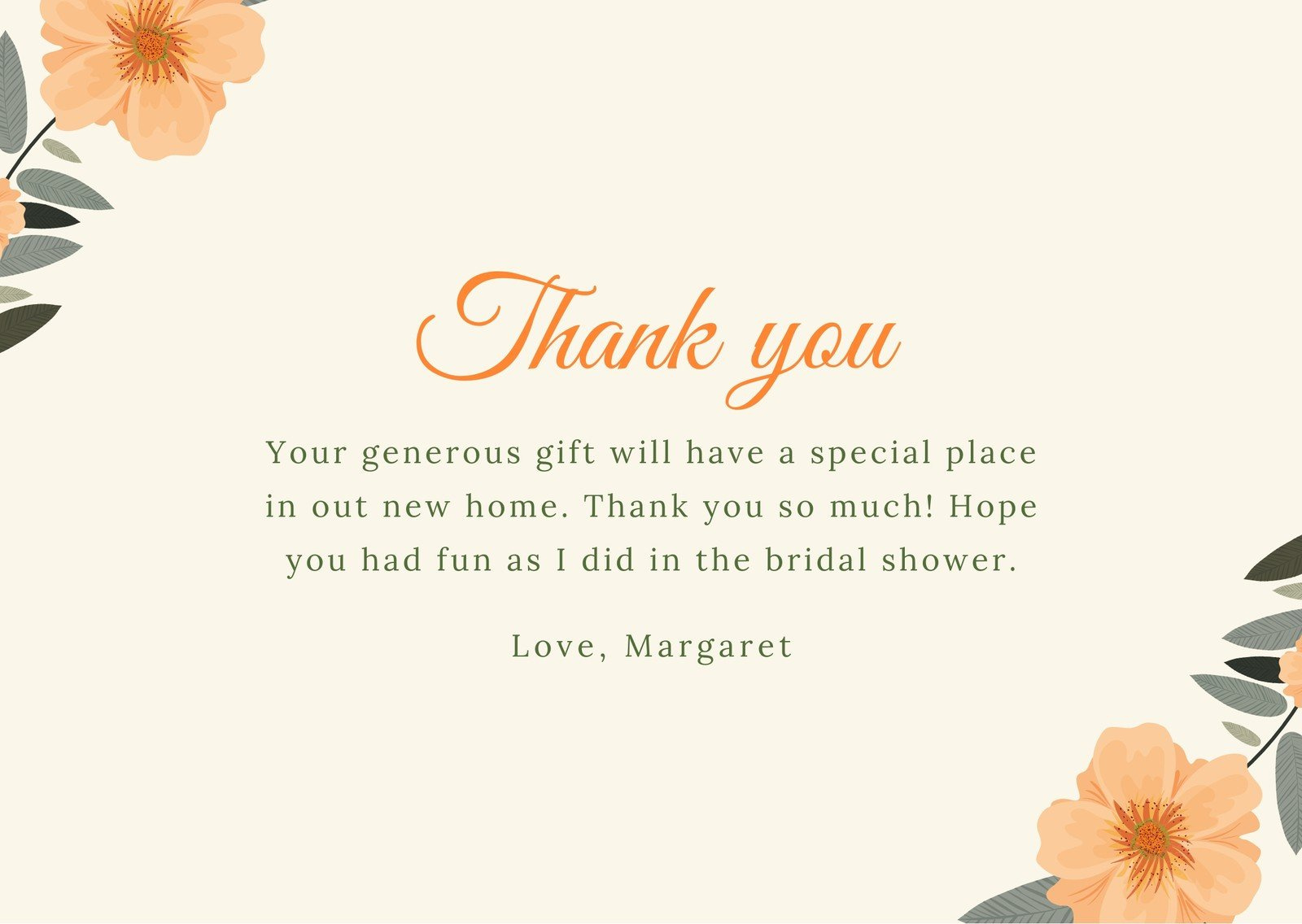 Thank You For Coming To My Bridal Shower Card Template Thank You throughout Thank You Cards Bridal Shower Printable