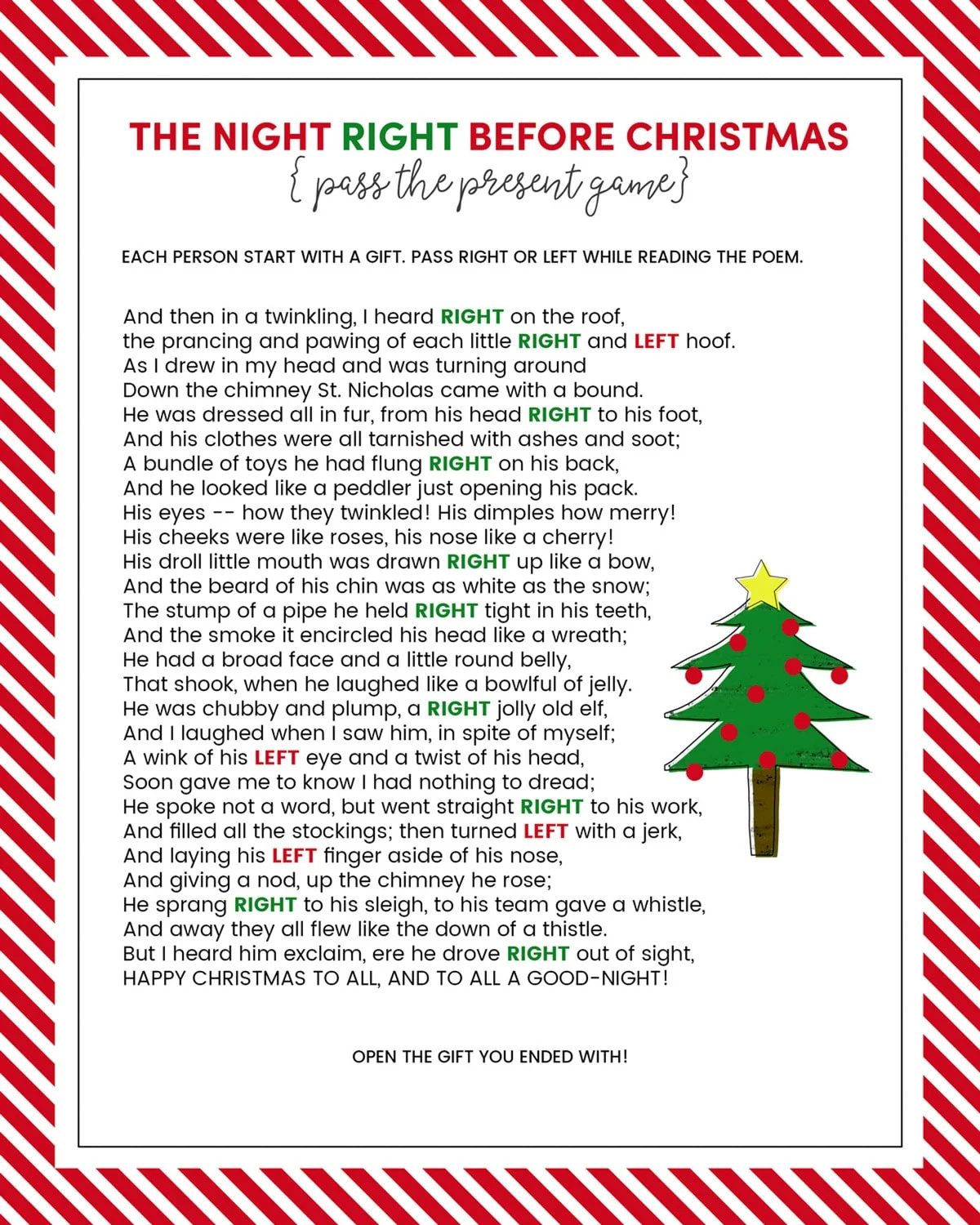 The Left Right Christmas Game {With Story + Print}| Lil&amp;#039; Luna within Left Right Christmas Christian Game Printable