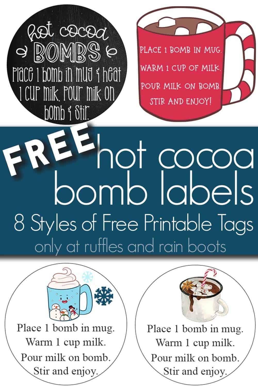 Use These [Free Printable] Hot Cocoa Bomb Labels For Gift Giving! inside Free Printable Hot Cocoa Bomb Tags Christmas