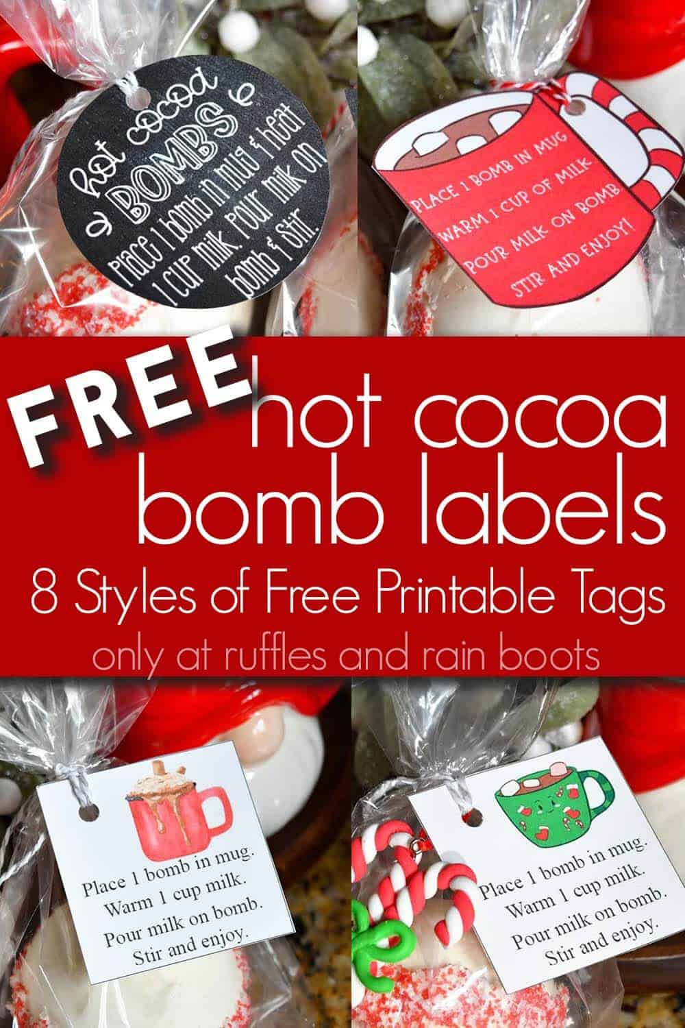 Use These [Free Printable] Hot Cocoa Bomb Labels For Gift Giving! within Free Printable Hot Cocoa Bomb Tags Christmas