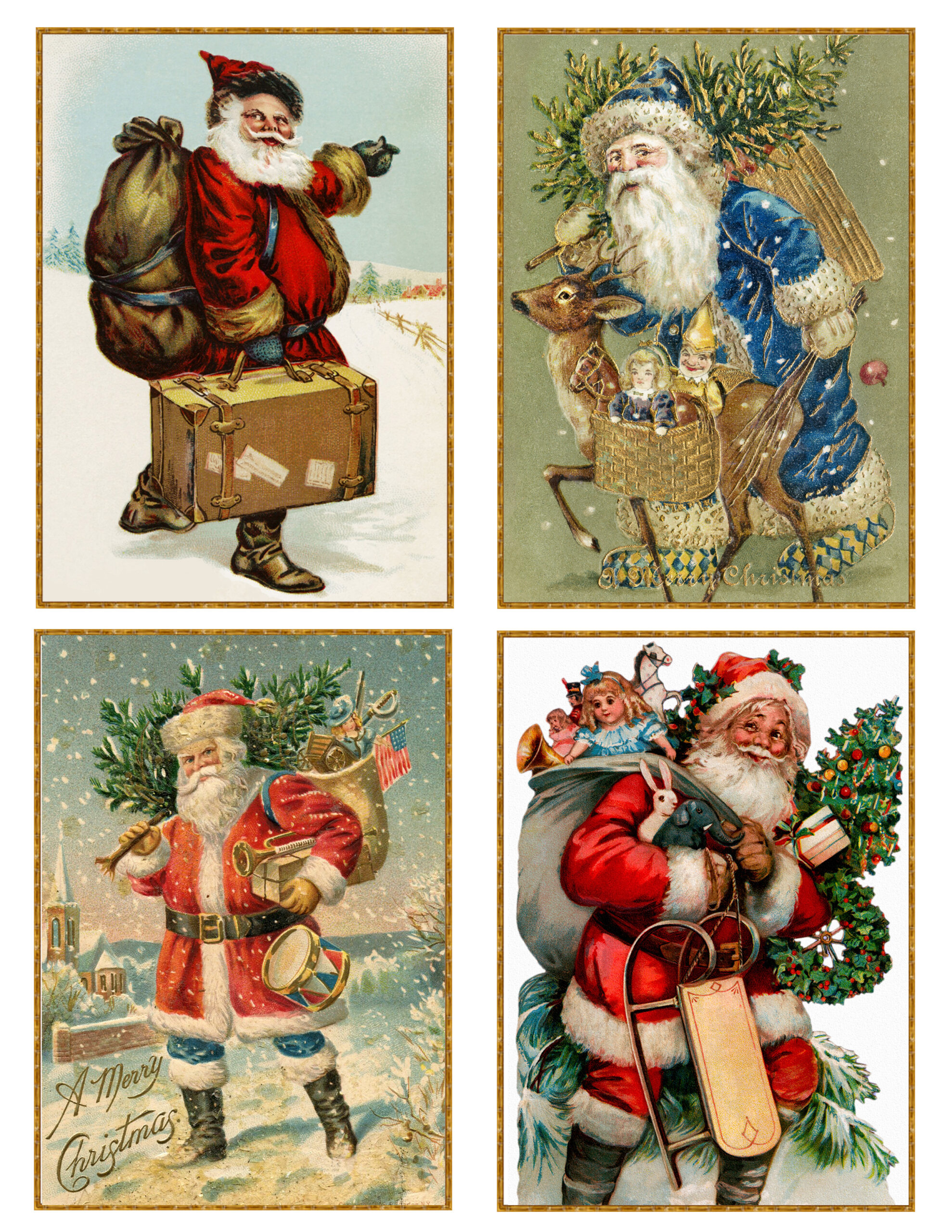 Vintage Santa Printable Gift Tags | Centsational Style throughout Vintage Printable Christmas Tags