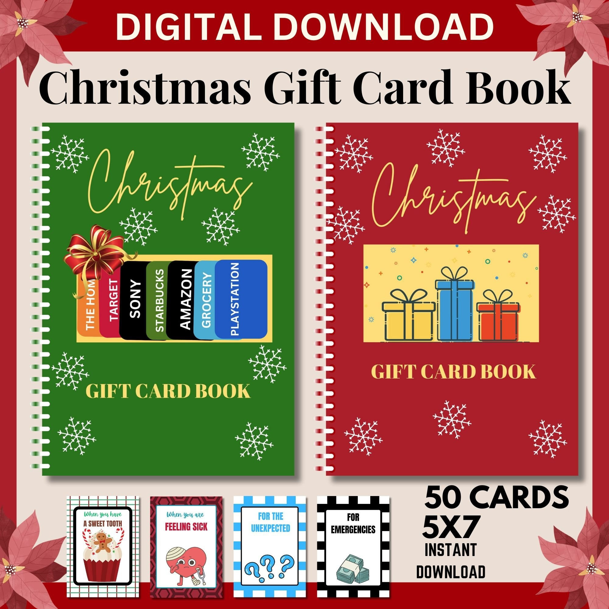 Weihnachtsgeschenkkartenbuch, Druckbares Weihnachtsgeschenk Für with regard to 50 Gift Card Amazon Christmas Printable